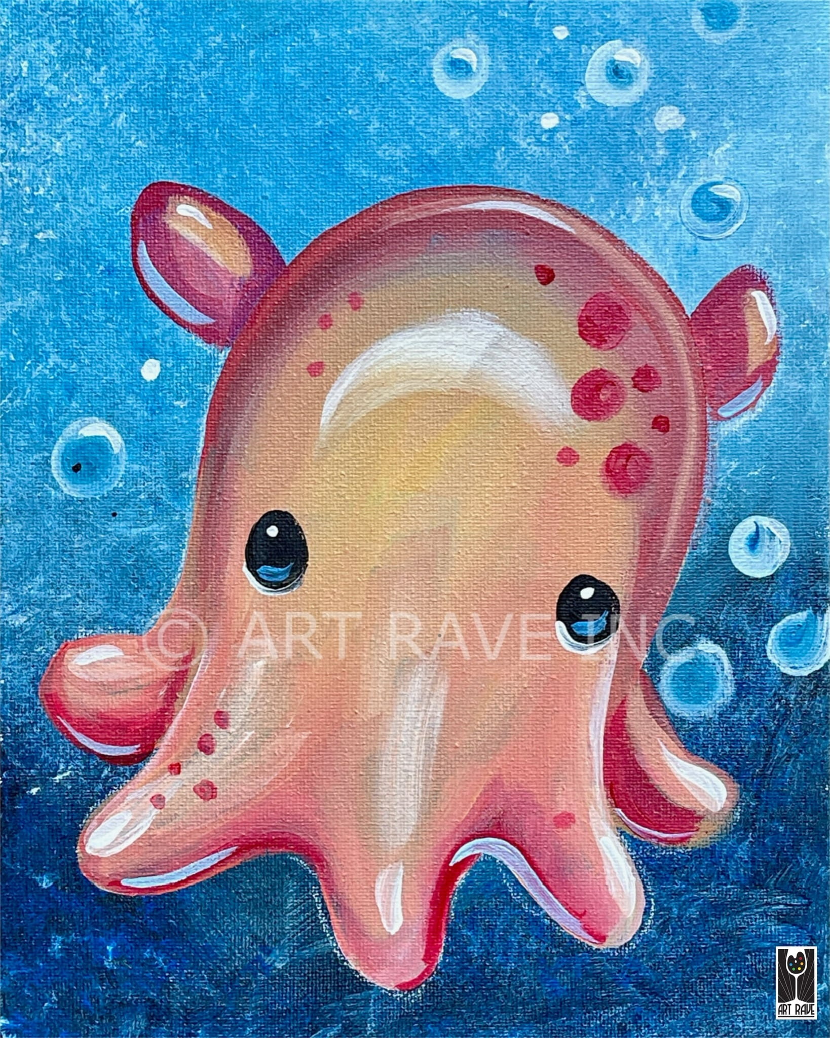 Darling Dumbo Octopus Canvas Painting Class - Kids And Family