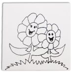 Flower Tile Pottery Project - Big & Little