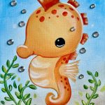 Baby Seahorse Canvas Class - Kids And Family
