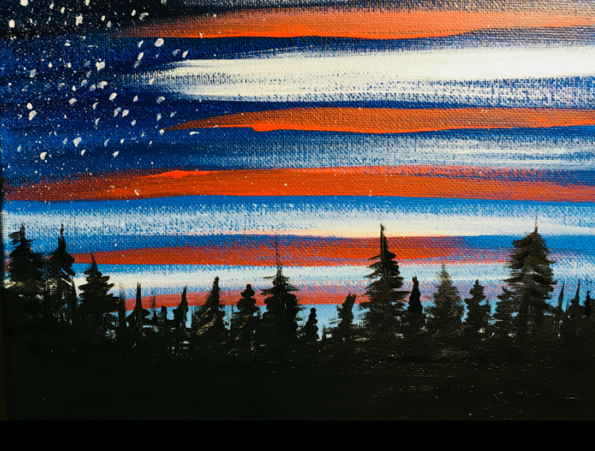 Veterans Day Tribute - Stars & Stripes Forest Canvas Class