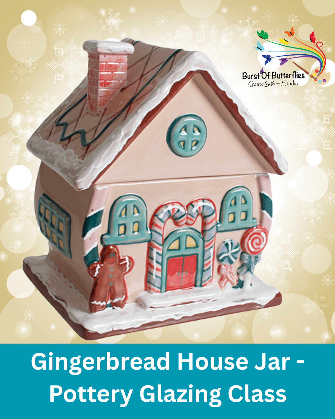 Gingerbread House Jar - Pottery Glazing Class