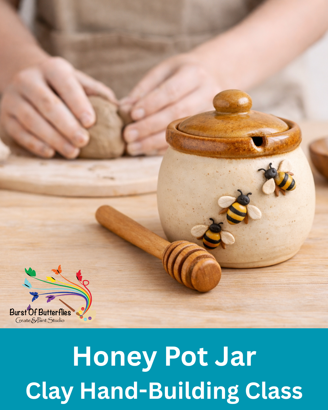 Hand-Build Clay Honey Jar