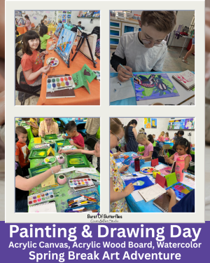 Spring Break Kids Art Adventure 2026 – Painting & Drawing Day | Ages 8+ | Thursday March 19th | 1pm to 4pm