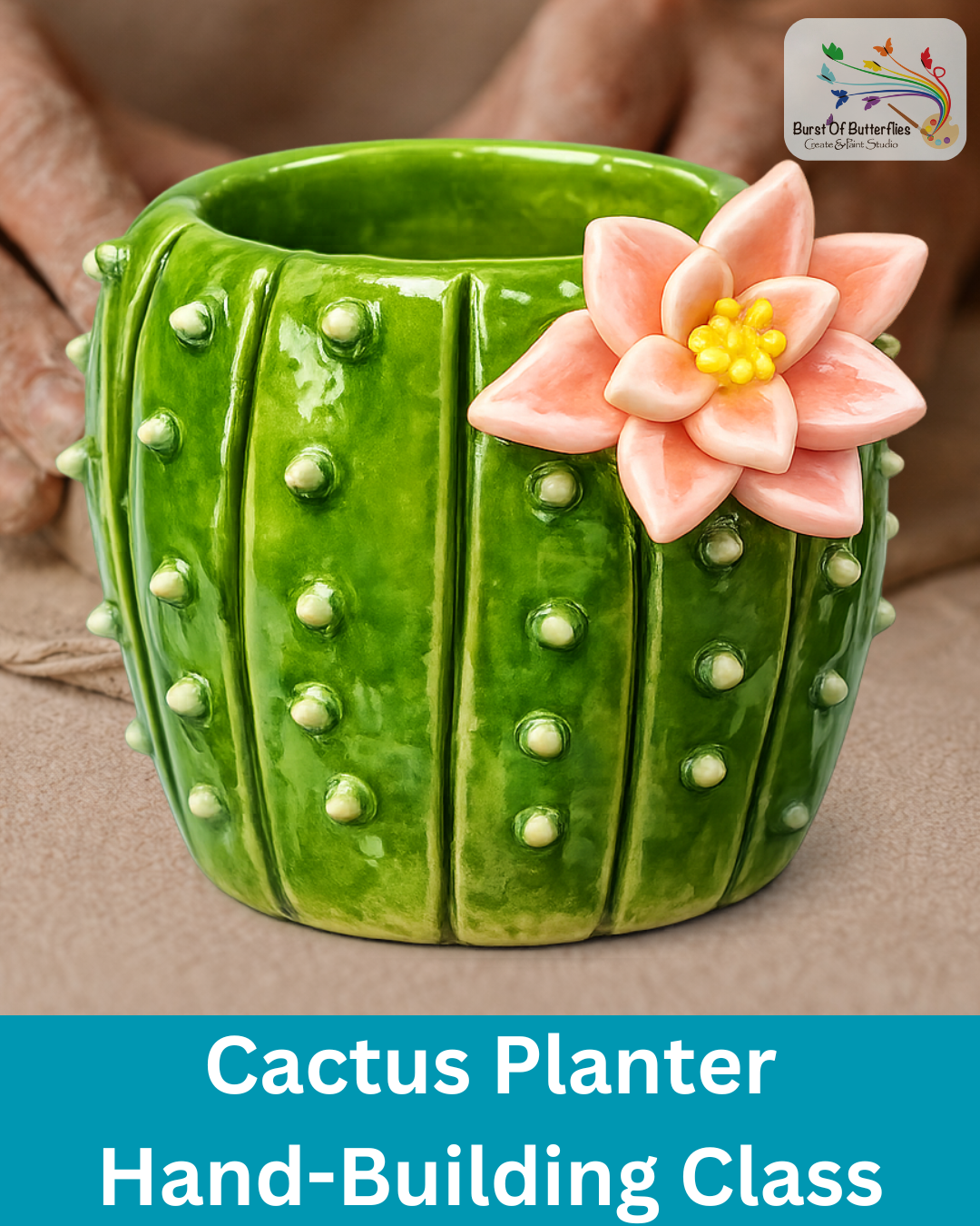 🌵 Clay Hand-Build: Cactus Planter