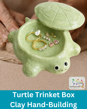 clay hand-build turtle trinket dish. fun night out. get creative with clay