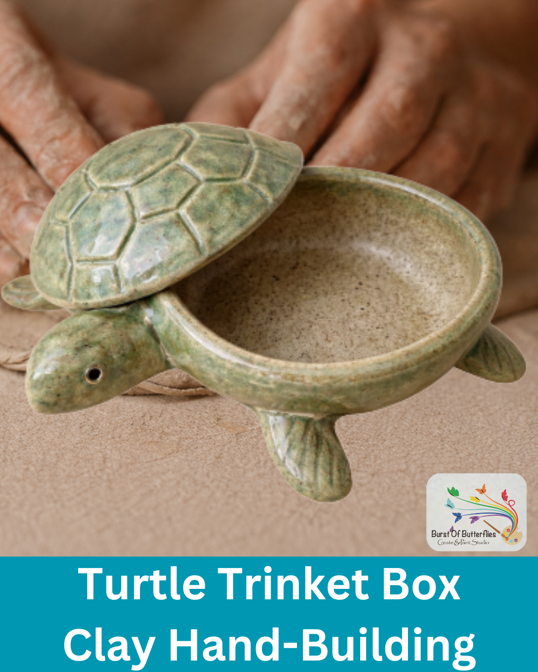 Clay Hand-Build: Turtle Trinket Box